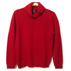 Deep Red Lauren Wool Cowled Neck Sweater